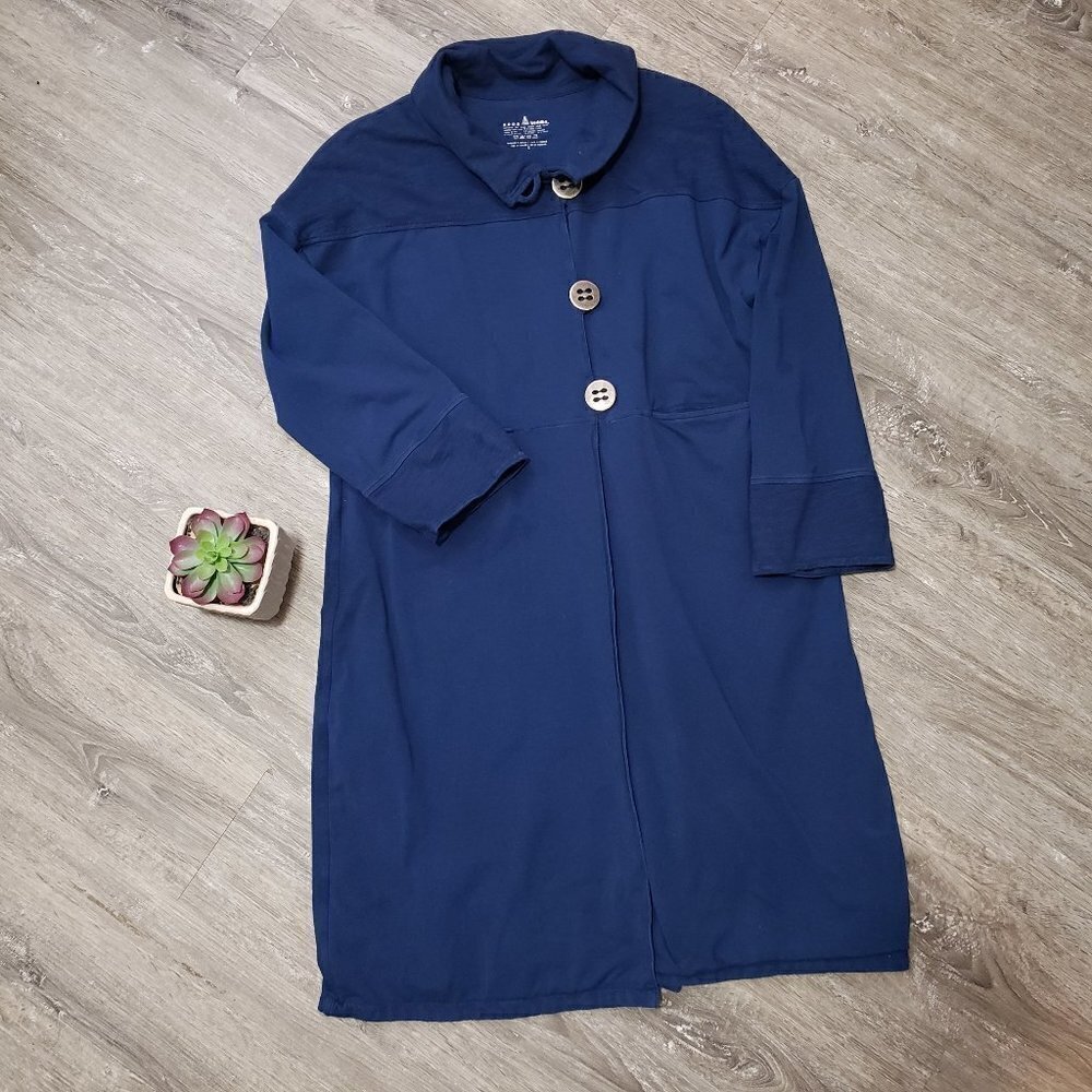 Neon Buddha * Blue Long Jacket Lagenlook * Sz S